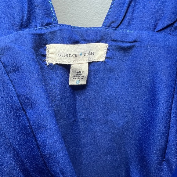 Silence + Noise Abstract Print Blue Sleeveless Mini Dress - Size 0 - Picture 7 of 11